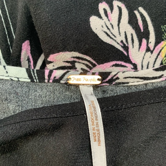 NWT FREE PEOPLE Black Dress Size M Floral Print - Picture 7 of 7